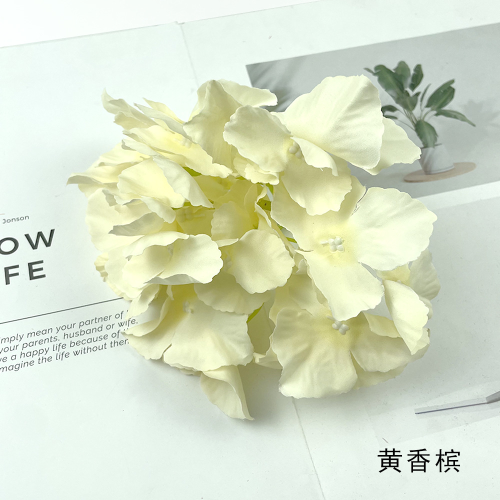 27 piezas de flores de hortenida de bodas, guía de diseño floral, sala de bodas, flores de fondo, flores falsas, flores de decoración de seda