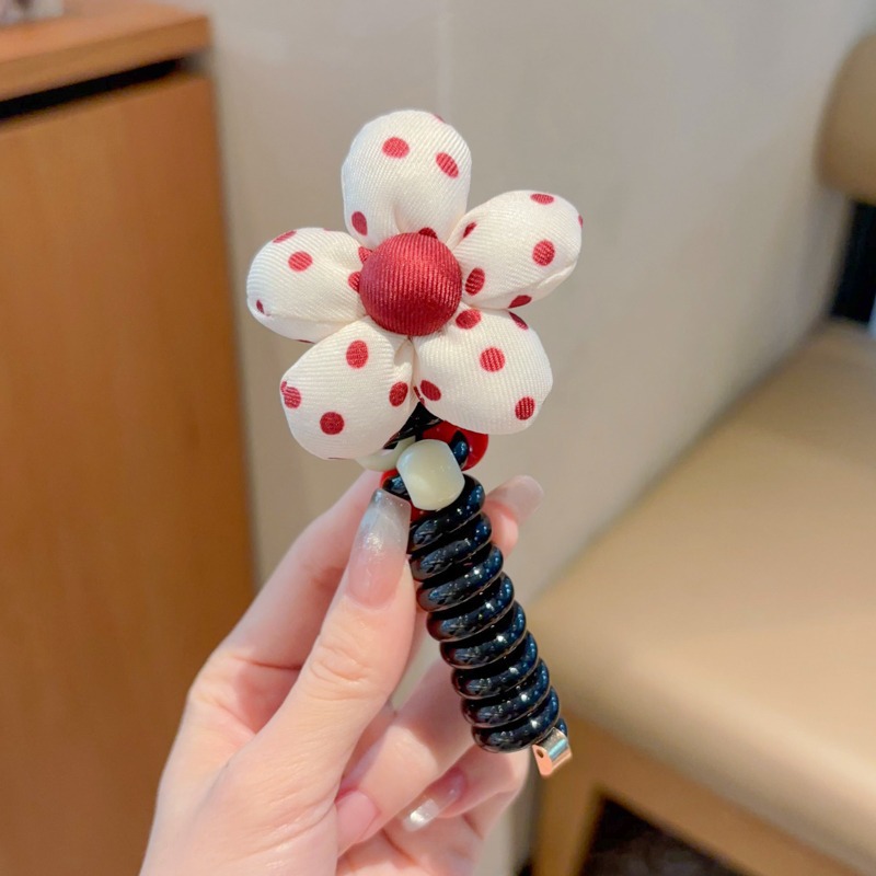 Anchor coreano arco de sangarra punto ondulado línea telefónica anillo de cabello para niños de alto nivel no lastimar el cabello burbuja de cola de caballo trenza
