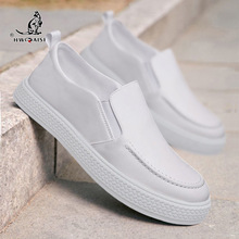 夏季懒人鞋套筒百搭软底透气纯色时尚休闲鞋平跟舒适男士平底