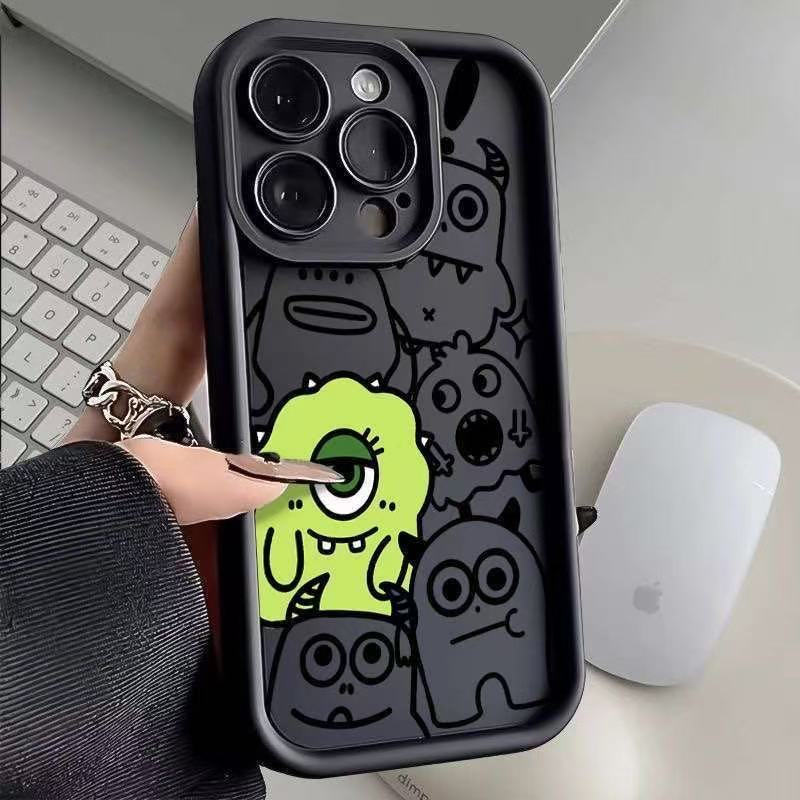 Monstruos europeos y americanos para iPhone 16pro funda para teléfono móvil Apple 15 anti-caída 14 dibujos animados 13promax nuevo 12x