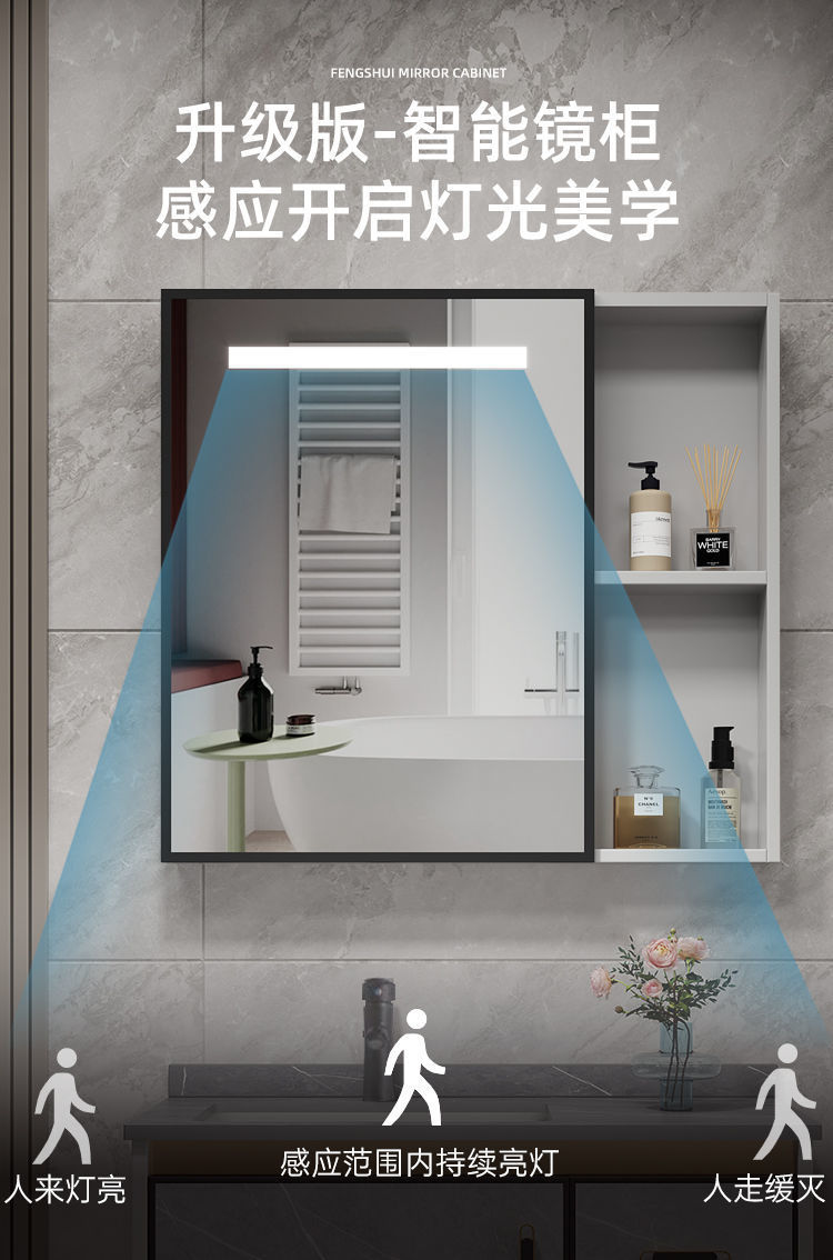 Space aluminum alloy bathroom cabinet, integrated bathroom washbasin, ceramic washbasin, smart mirror cabinet undefined