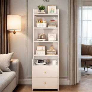 Narrow Bedside Storage Shelf High Model for Bedroom Home Use, Modern Minimalist Storage Cabinet, Extremely Narrow Bedside Small Gap Organizer