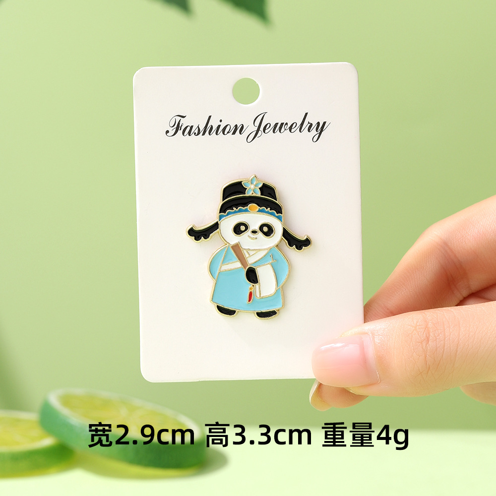 Dibujos animados lindo panda flor flor broche colección de la familia panda animal metal insignia accesorios de ropa para niños regalos