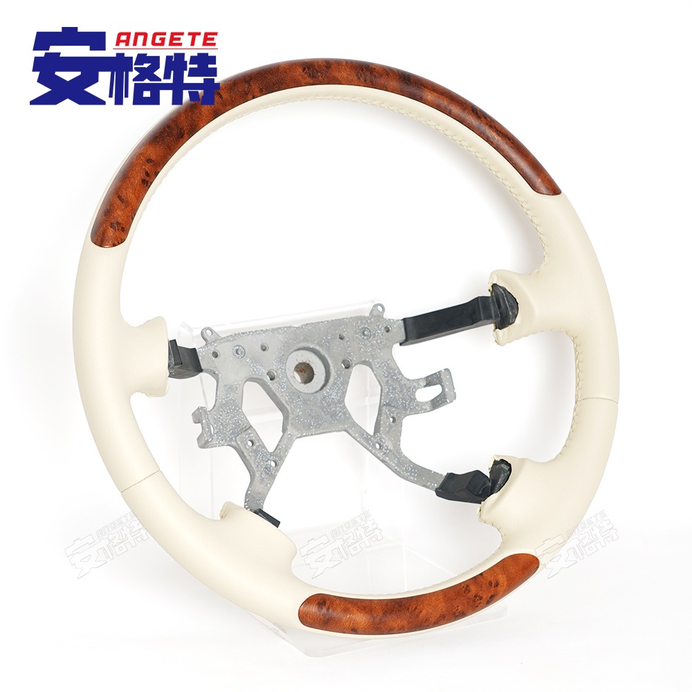 Cross-Border Hot Sale Suitable for 13-20 Nissan Patrol Patrol Y61Gu Peach Wood Car Steering Wheel Modification