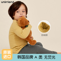 unifriend兒童打底褲加絨加厚外穿百搭寶寶一體褲中小童保暖褲