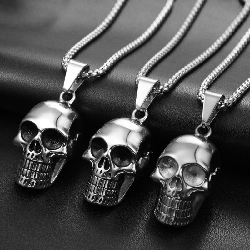 Pendant Necklace Classification Stainless Steel Chain Material Hip-Hop Punk Streetwear Skull Stainless Steel Alloy Iron Plating Halloween Men'S Pendant Necklace