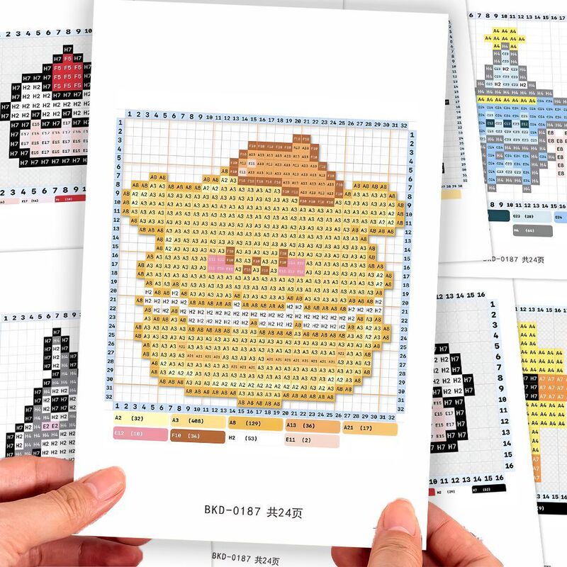 High-definition large format, easy on the eyes】96-page cute cartoon simple cute object bead art drawings, a must-have album for beginners