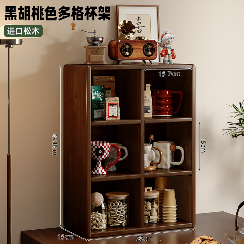 Estante de taza de madera Estante de mesa de comedor Estante de comedor Taza de agua Taza de té Estante de almacenamiento de taza de café Estante de exhibición