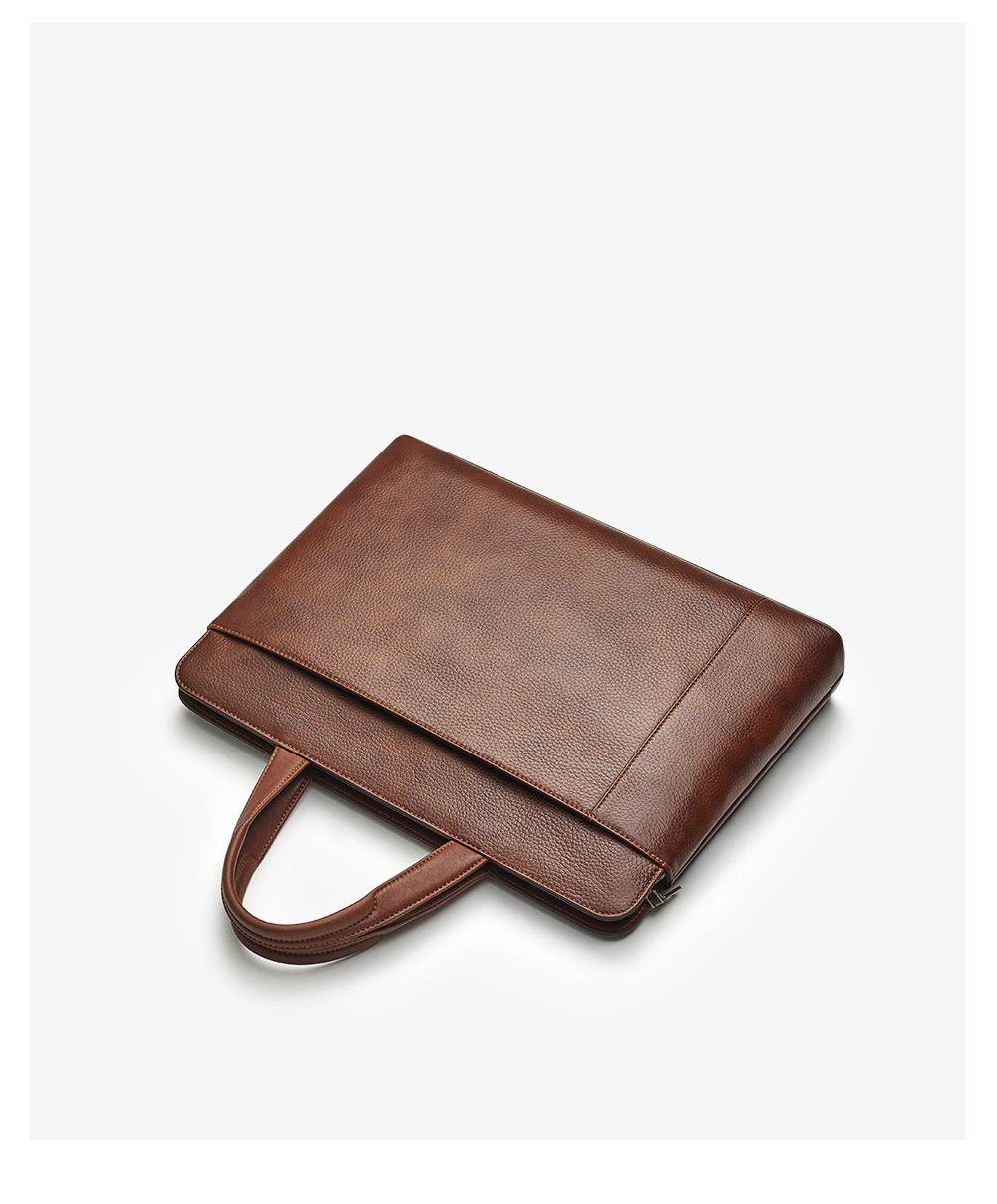 Túi xách nam da bò vintage tote bag đựng laptop công suất lớn chi tiết 15