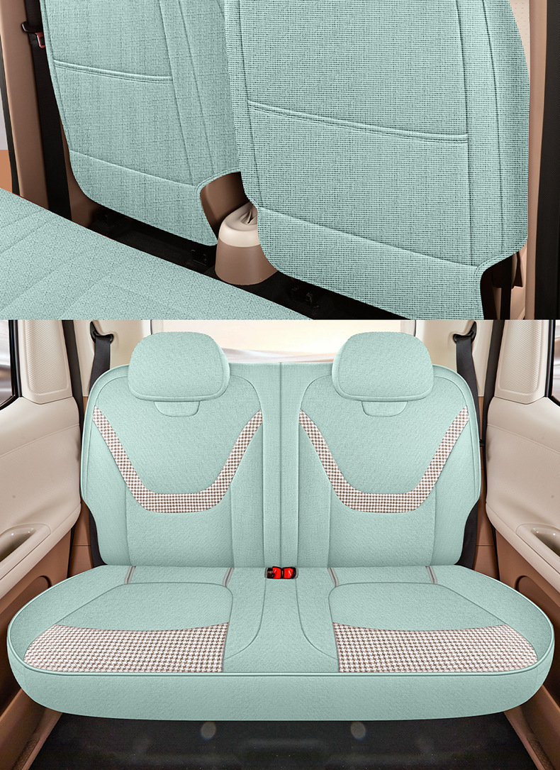 2026 new model Wuling Mini fifth generation four-door car-specific full-cover cartoon cotton-linen car seat covers