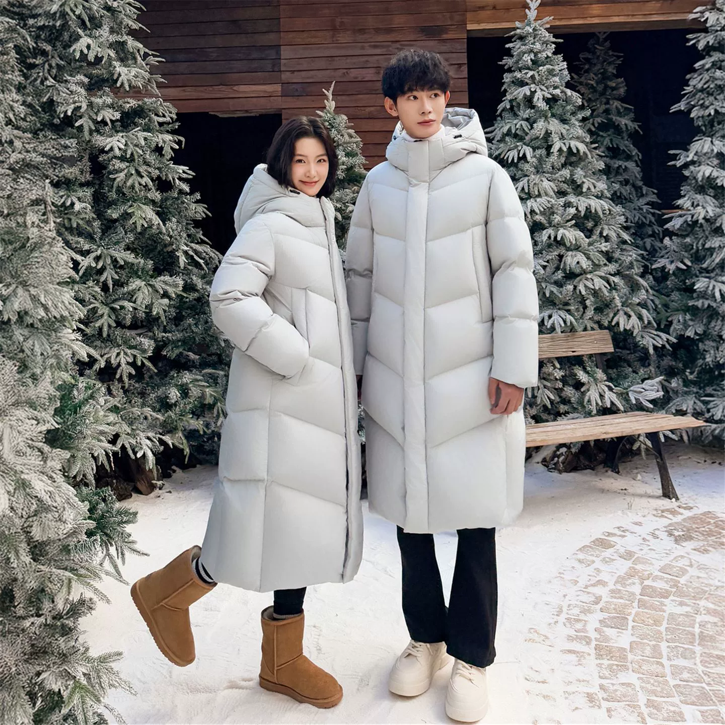 Увеличение удобрений и увеличение пуховиков для мужчин и женщин зимой