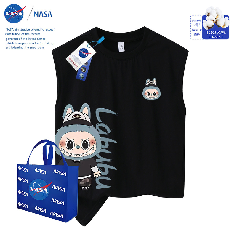 NASA 2025年夏ホットトレンド Labubu ラブブ 万能トレンド 学生バージョン ボーイズベストトップ|undefined