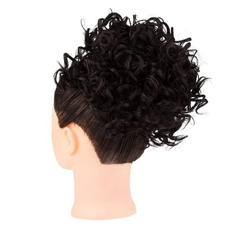 Cross-border new women's curly bun European and American messy chemical fiber wig drawstring hair tie hair bag ponytail chignon_voghion.com