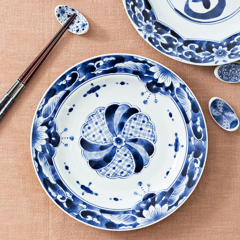 Японский импорт Lan Yantang 9,5-дюйма, подфарфоровая глазурь, безугольная, чистая и элегантная