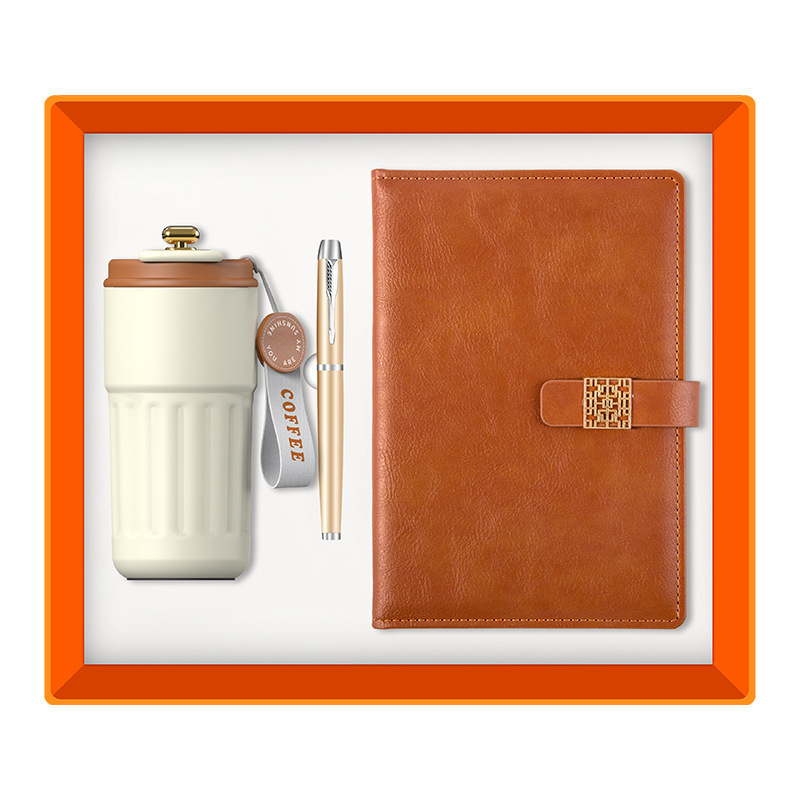 Business Gift Set Coffee Cup Notebook Custom Printed with Company Name Practical for Company Annual Meeting Gift for Clients Direct from Factory