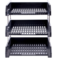 Deli 9209 file holder simple three-layer file rack information rack office storage classification file basket stationery wholesale
