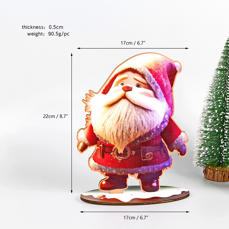 Adornos de madera navideña (Santa Claus-Fucsia)