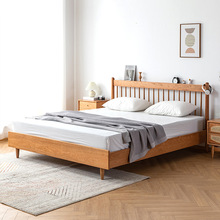 北欧1.8米实木床主卧现代简约1.5樱桃木床家具日式原木温莎双人床