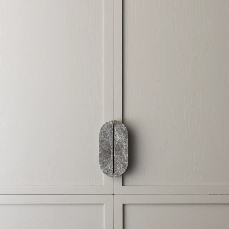 Manija de la puerta del armario de mármol, manija de la puerta del armario de ropa de lujo ligera, viento silencioso, manija de piedra de la cueva retro image 16