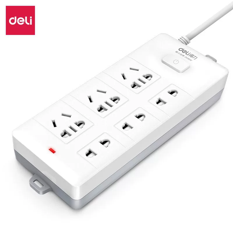 Deli 18169 Новый Guobo вилка-розетка проводная плата разъемная плата общий контроль выключатель безопасность дверь защита 3+3 гнезда