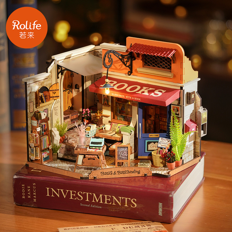 Cabaña rolife DIY, modelo hecho a mano, casa pequeña, escena en miniatura, bloques de construcción, juguetes