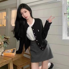 开衫针织毛织外套女春秋季新款独特别致显瘦上衣薄款清新气质毛衣