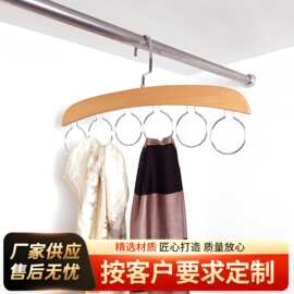 跨境热销实木丝巾挂围巾挂服装店展示架多功能木衣架家用收纳神器