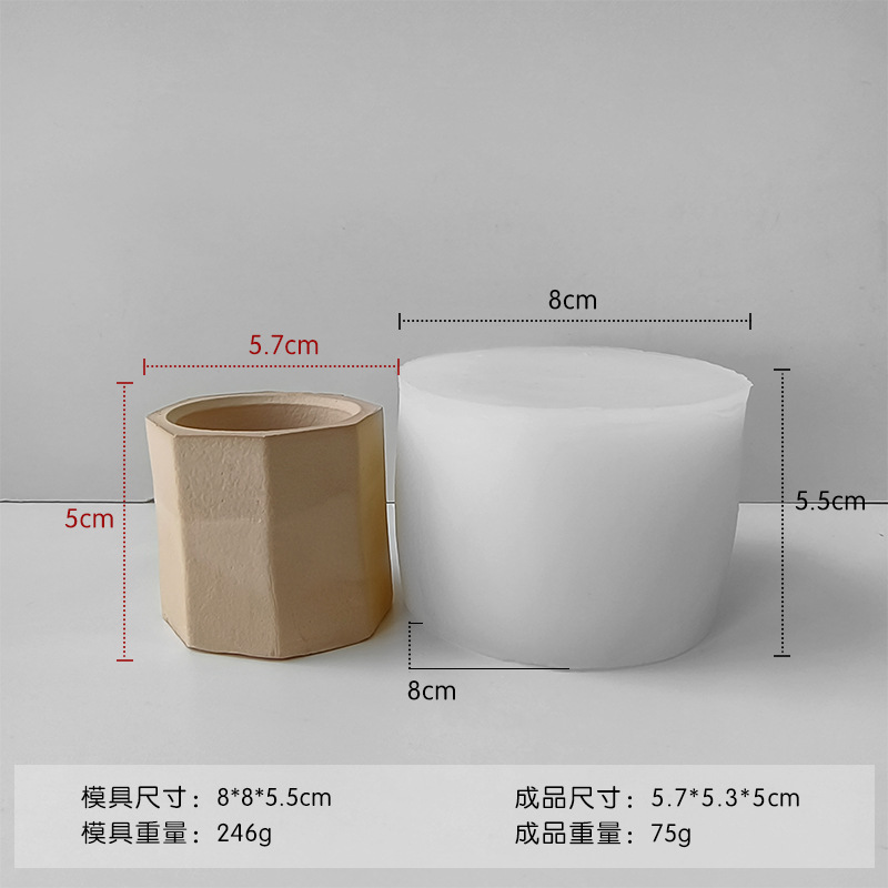 Molde de silicona para maceta de bricolaje, abrasivo de maceta hecho a mano, candelabro geométrico, taza de cera, vela de aromaterapia, molde de epoxi