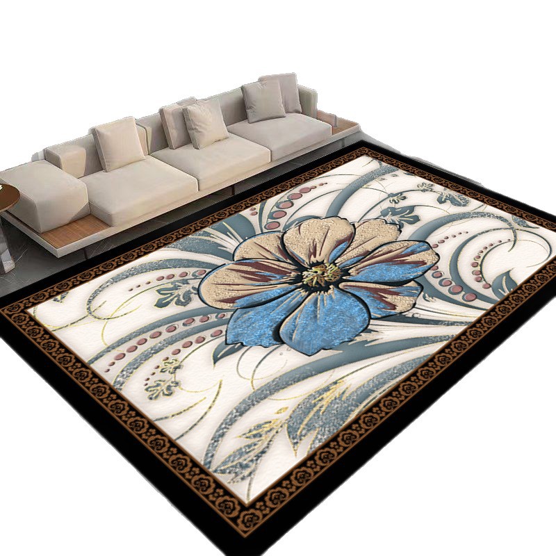 Cross-Border Crystal Velvet New Chinese Style 3D Wohnzimmer Sofa Couchtisch Schlafzimmer Fleckenabweisender Teppich_voghion.com