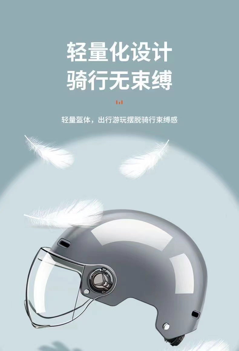 3C Certified Electric Vehicle Motorcycle Helmet for Men and Women, Electric Scooter Safety Helmet with Transparent Lens