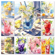 厂家自销一件批发跨境新款钻石画夏日冰饮5D马赛克亚马逊手工画