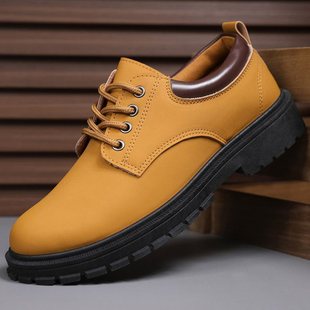 Men's Shoes New Winter Men's Sports and Leisure Work Shoes Outdoor Work Hiking Shoes Waterproof Non-Slip Men's Leather Shoes