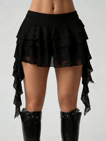 European and American Cross-Border New Style Sexy Lace Multi-Layered Cake Skirt for Women, Short Style, Hot Girl Style, Anti-Exposure Mini Skirt
