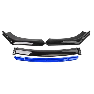 Car Modification Universal Carbon Fiber Pattern Front Shovel Tenth Generation Civic Special Front Lip Bumper Anti-Collision Corner Protector Front Bumper (Other Car Modifications) - black-blue-tongue-suit