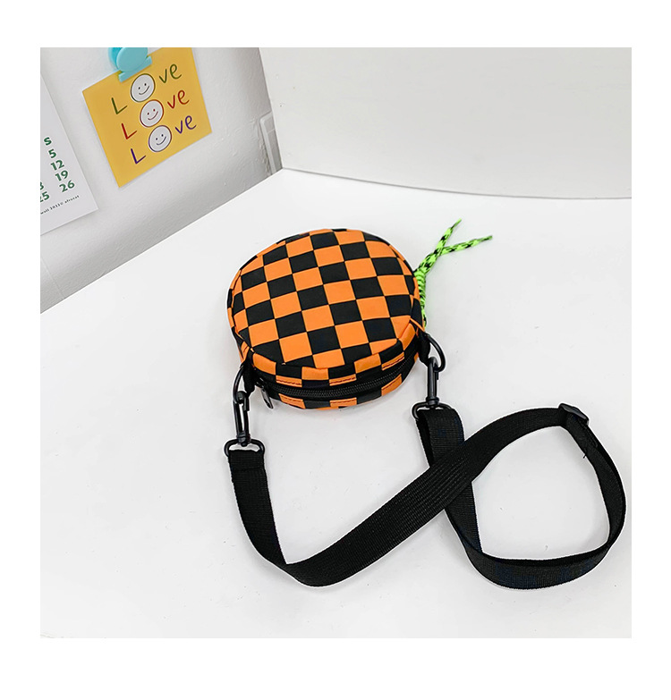 Boy's Small Nylon Lattice Fashion Round Zipper Crossbody Bag display picture 24