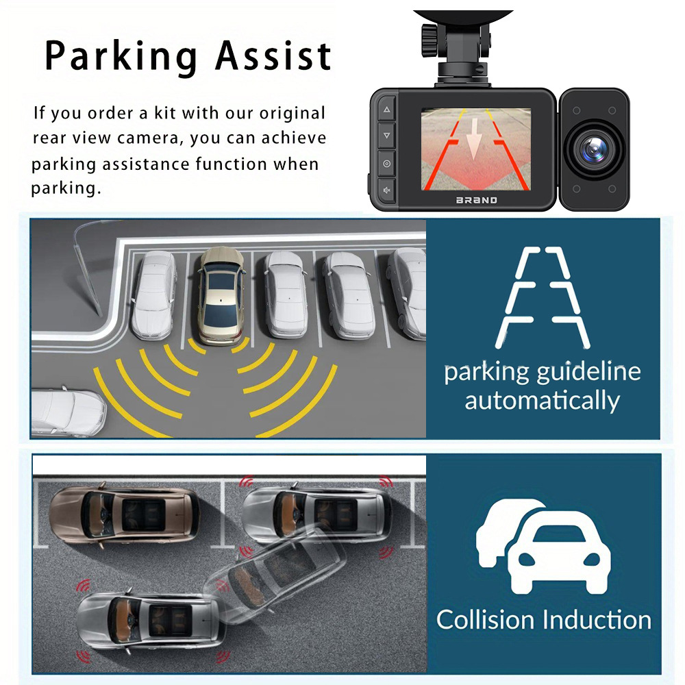 Multi-function three-recording driving recorder super wide-angle infrared night vision support WiFi reversing image parking monitoring