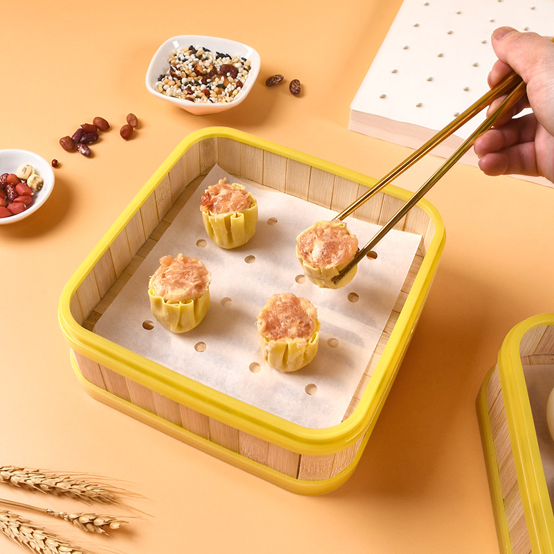 Yaju Zheng Steamer Paper Rectangular Double-Sided Silicon Oil Paper Steamed Buns and Mantou Lining Paper Baking Disposable Non-Stick Steamer Paper