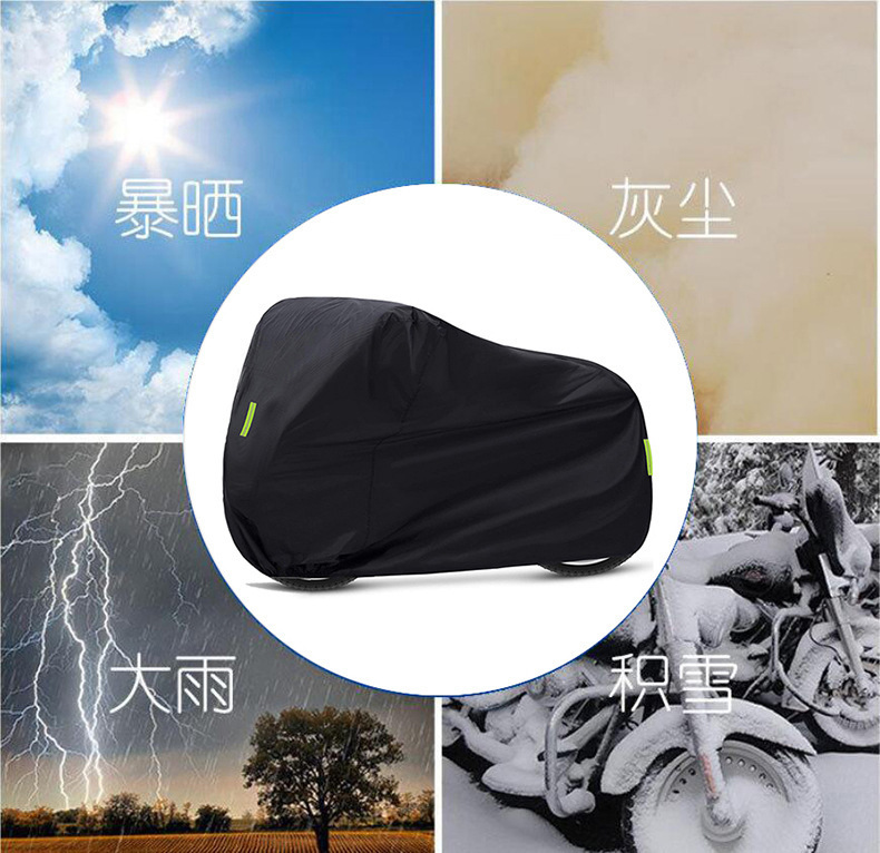 Cross-Border Motorcycle Cover, Rainproof and Sunproof Electric Vehicle Cover, Outdoor Portable Dustproof Thickened Vehicle Cover 210D