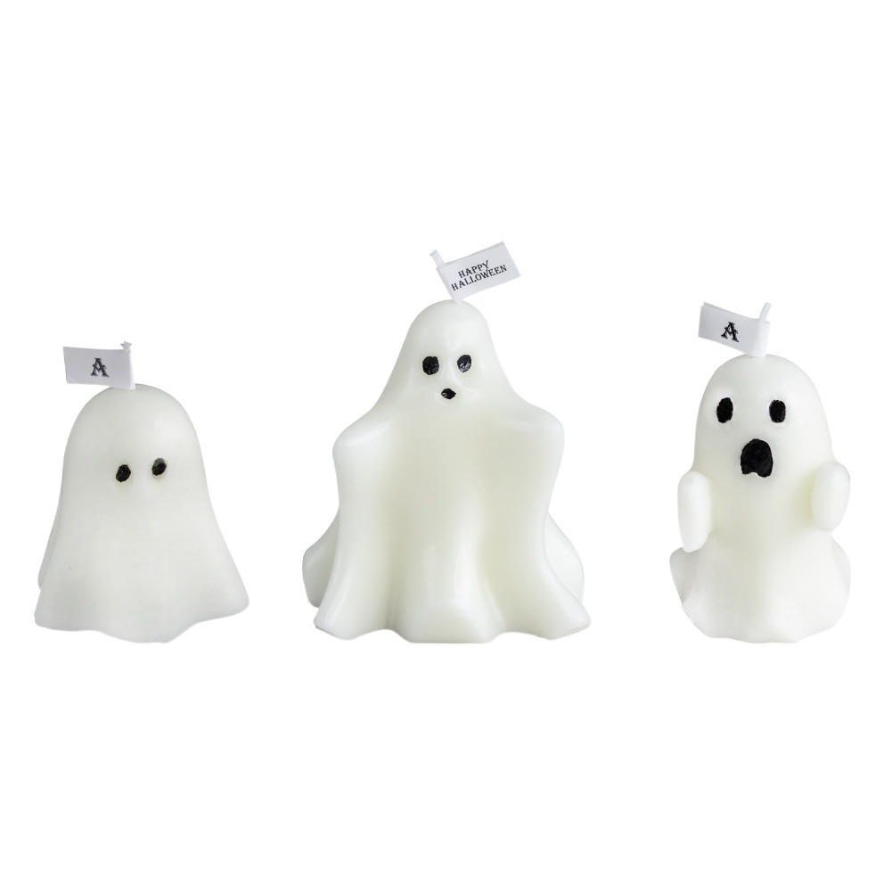 Venta caliente transfronteriza halloween blanco fantasma vela lindo divertido mano regalo decoración niños decoración al por mayor