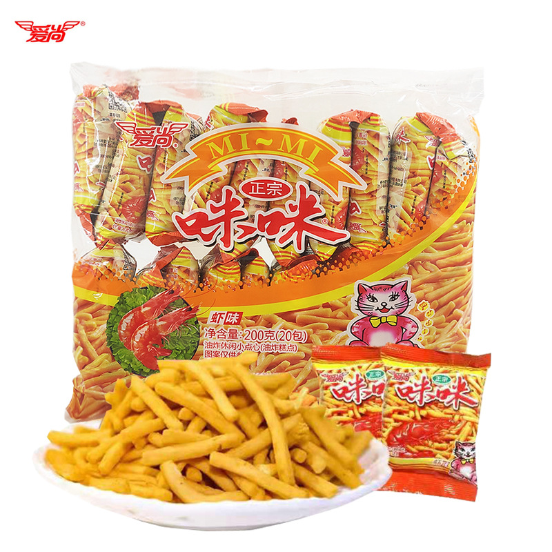 爱尚咪咪虾味200g蟹味袋装零食休闲代发批发食品独立小包装小吃