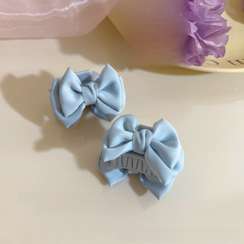 Satijnen strik haarclip voor dames elegante haaraccessoire_voghion.com