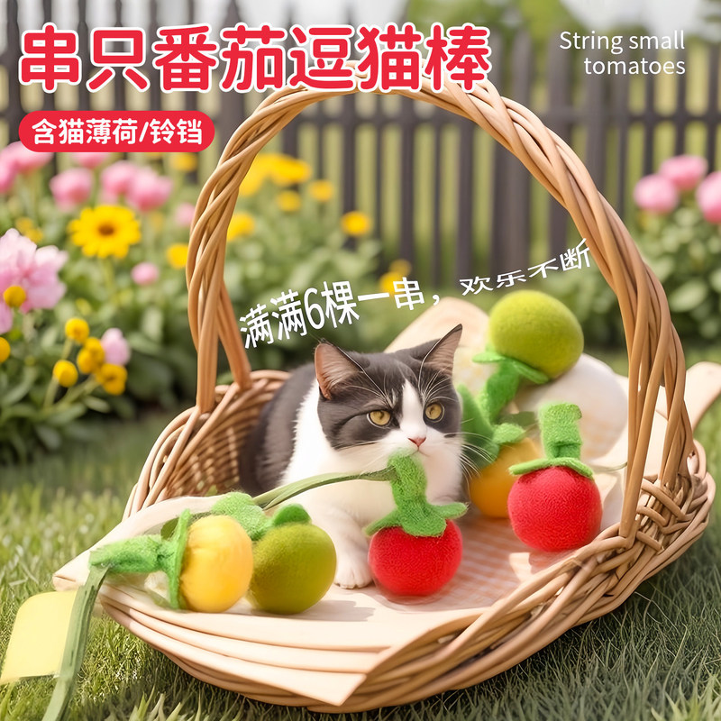 2026 New Model Tomato Cat Teaser Stick, Bite-Resistant Cat Toy, Self-Entertainment and Boredom-Relief with Bell, Cat Toy, Cat Supplies 2026 New Model Tomato Cat Teaser Stick, Bite-Resistant Cat Toy, Self-Entertainment and Boredom-Relief with Bell, Cat Toy, Cat Supplies