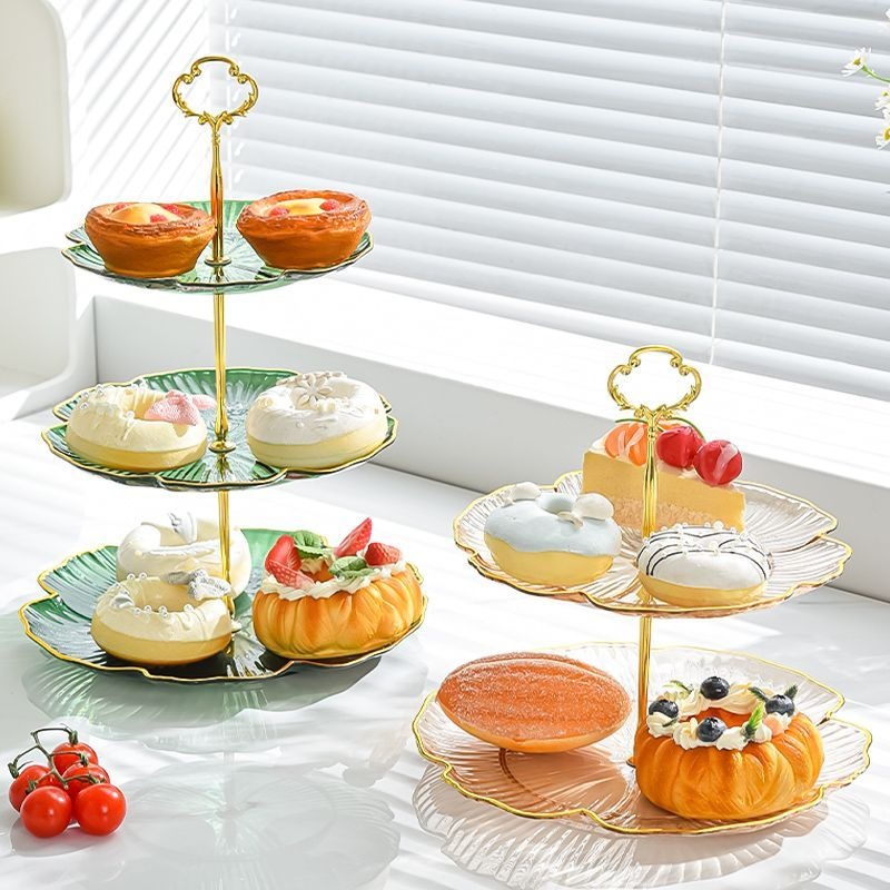 Mesa de té de sala de estar multi-capa de platos de frutas con dulces en la recepción de platos de bocadillos salón de belleza refrigerios de frutas decoración image 1