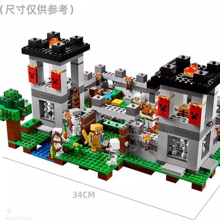 Кросс-гранично совместимые LEGO 21127 Minecraft Fortress Steve build building block toys