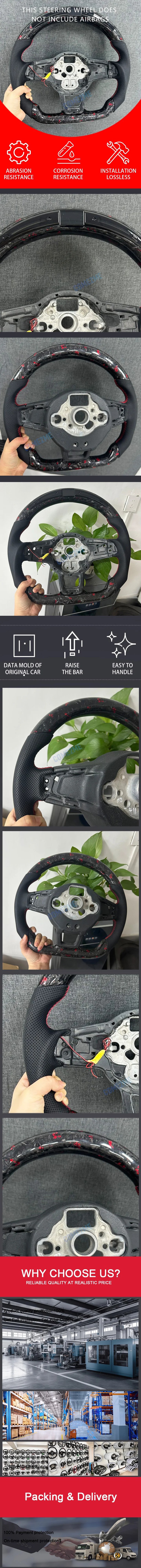 Suitable for Volkswagen Golf 7 7.5 GTI MK7 models, LED red forged carbon fiber steering wheel