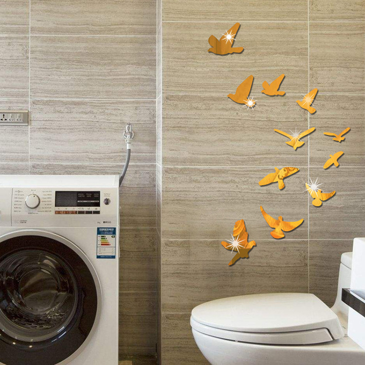 3d立体亚克力墙贴创意燕子小鸟大雁镜面贴装饰和平鸽厂家直销壁饰