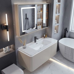 Yida Factory Direct Sales Bathroom Washbasin Bathroom Wall Cabinet Arc Bathroom Cabinet Ceramic Integrated Basin