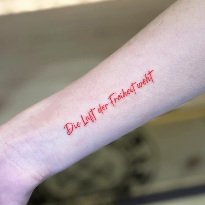 Minimalist floral Germanic tattoo sticker, Stanford motto, artistic and cool, waterproof fake tattoo for girls' forearms Minimalist floral Germanic tattoo sticker, Stanford motto, artistic and cool, waterproof fake tattoo for girls' forearms