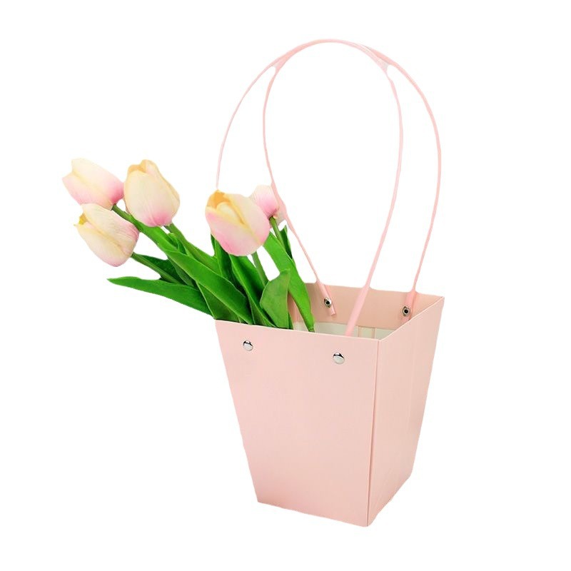 Caja de Flores Trapezoidal Cuadrada para Macarons, Bolsa de Regalo Tipo Bolso