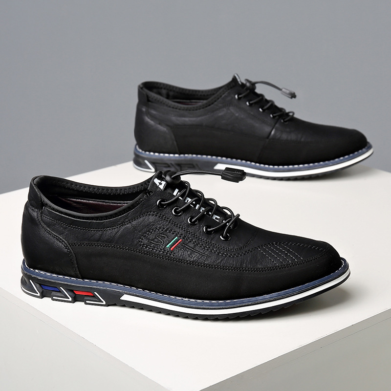 Cross-border 2025, otoño de nuevos zapatos deportivos de conducción, moda y cómodos, zapatos de cuero casuales sin abrazaderas para hombres image 4